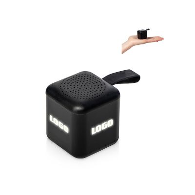 Портативная колонка TWS с подсветкой лого Tiny, 3 Вт, черный-0
