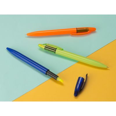 Ручка пластиковая шариковая Mark с хайлайтером, зеленое яблоко-4