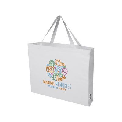 Odessa большая эко-сумка из переработанного хлопка, сертифицированного согласно GRS, плотностью 220 г/м² - Белый-5