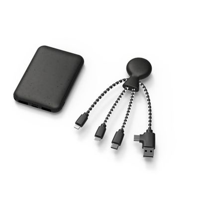 Портативное зарядное устройство BioPack c кабелем Mr. Bio, 5000 mAh, черный-1