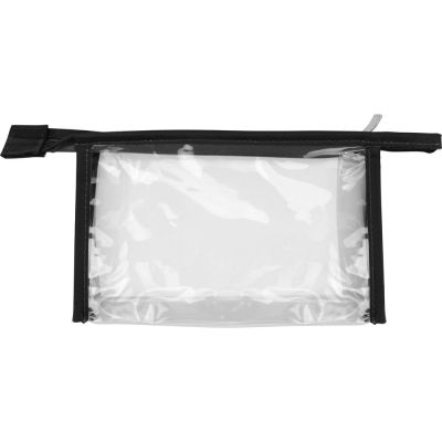 Прозрачная пластиковая косметичка Lucy, черный/прозрачный-1