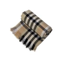 Плед Liner с бахромой, 140*205 см., бежевый с черным