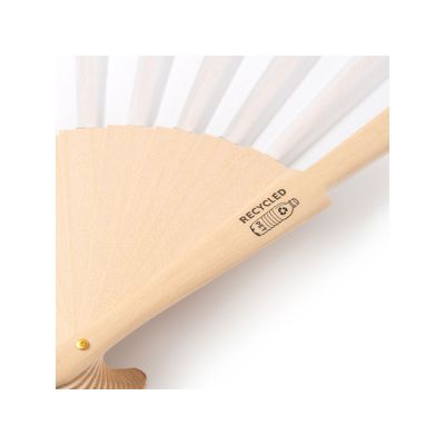 Деревянный веер MILOS, натуральный/белый-3