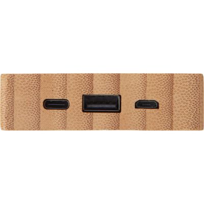 Внешний аккумулятор с подсветкой лого и солнечной панелью Reedia S1, 10000 mAh, бамбук, черный-5