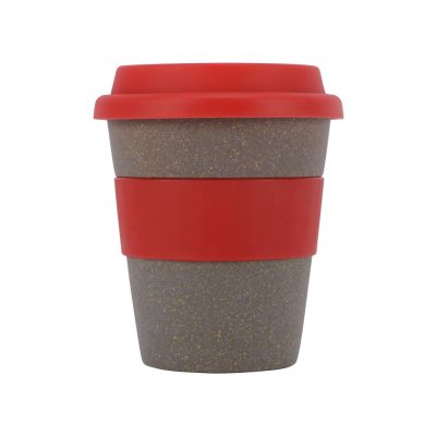 Стакан с силиконовой крышкой Cafe, красный-2