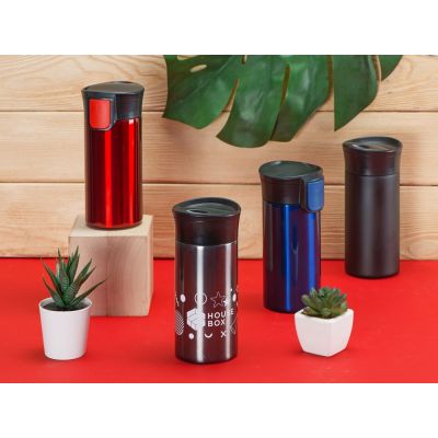 Вакуумная термокружка с кнопкой Upgrade, Waterline, тубус, матовая сталь-8