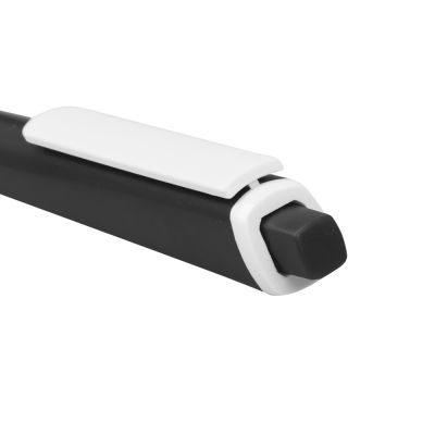 Ручка пластиковая трехгранная шариковая Lateen, черный/белый-1