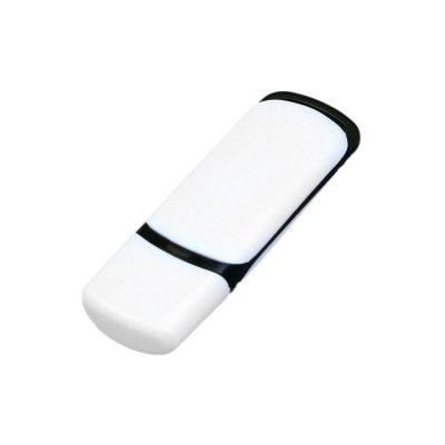 Флешка 3.0 промо прямоугольной классической формы с цветными вставками, 128 Гб, белый/черный-2