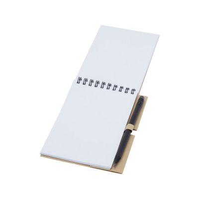 Блокнот Luciano Eco на пружине, с карандашом, маленький, натуральный-3