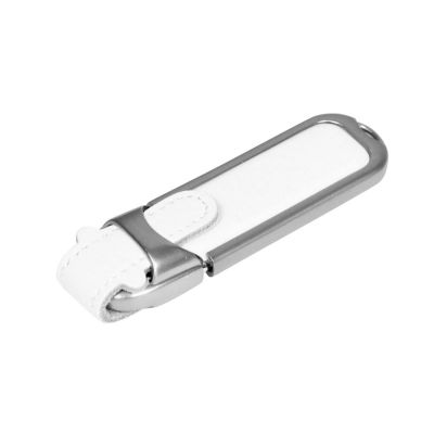 Флешка с массивным классическим корпусом, 16 Гб, белый/серебристый-0