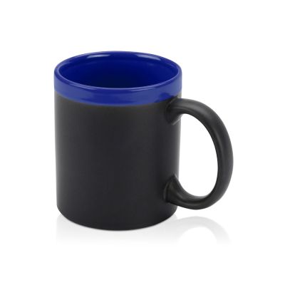 Кружка с покрытием для рисования мелом Да Винчи, черный/синий-0