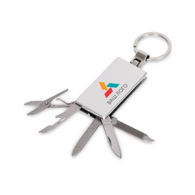 Мультитул-брелок 5-в-1 Badge, серебристый-2