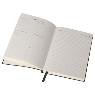 Бизнес блокнот Supreme с вставкой из софт-тача, гибкая обложка, 128 листов, черный-10