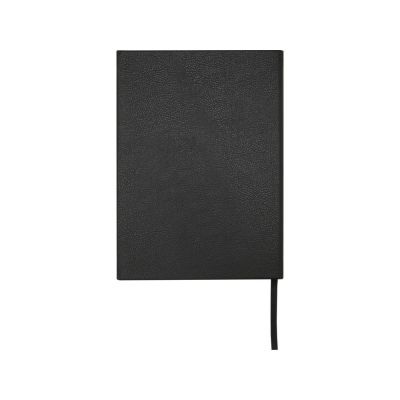 Блокнот Alejandra формата А5 с твердой обложкой из переработанной кожи - сплошной черный-2