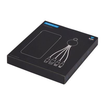 Набор из внешнего акуумулятора и универсального кабеля с подсветкой лого Reserve LED, 10000mAh, черный-15