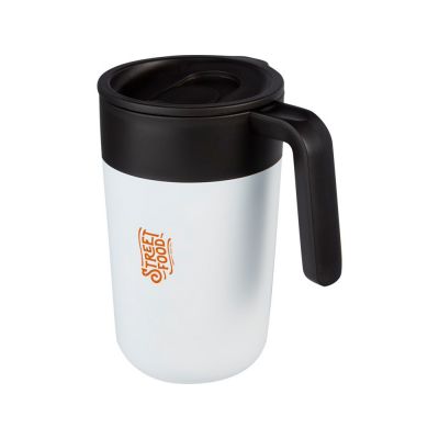 Кружка Nordia объемом 400 мл из переработанных материалов с двойными стенками, белый-5