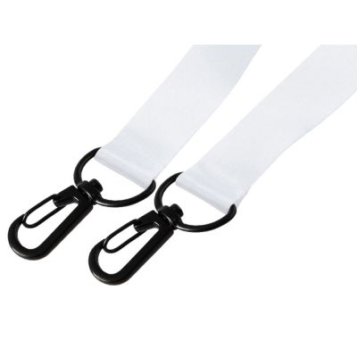 Ланъярд 2 см под сублимацию с 2-мя карабинами, черный-3