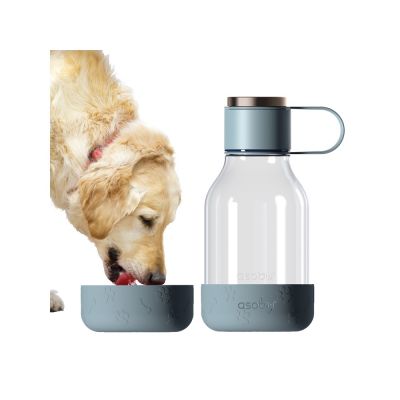 Бутылка для воды 2-в-1 Dog Bowl Bottle со съемной миской для питомцев, 1500 мл, голубой-1
