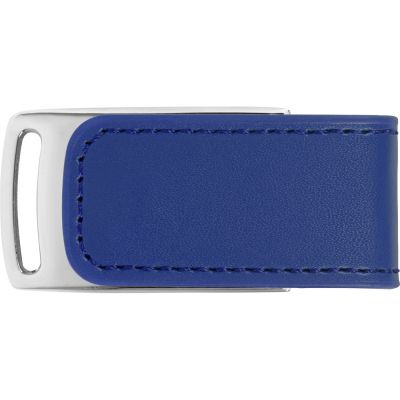 Флеш-карта USB 2.0 16 Gb с магнитным замком Vigo, синий/серебристый-2