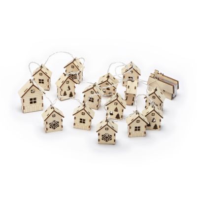 Елочная гирлянда с лампочками Зимняя сказка деревянная-0