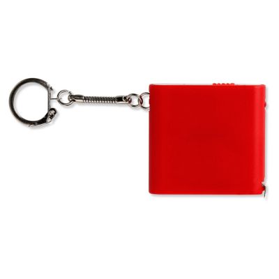 Брелок-рулетка с фонариком, 1 м., красный/белый-4