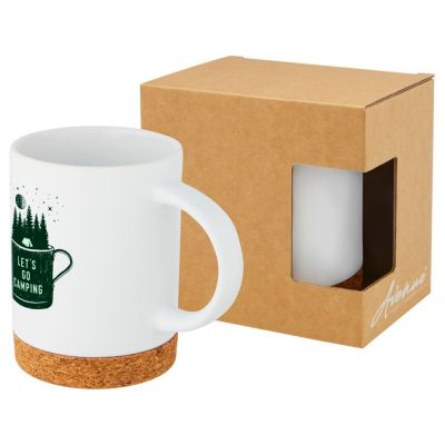 Neiva Керамическая кружка объемом 425 мл с пробковым основанием, белый-6