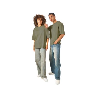 Футболка оверсайз Liyon унисекс, хаки-5