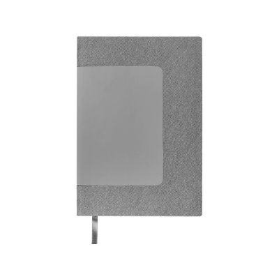 Бизнес блокнот Supreme с вставкой из софт-тача, гибкая обложка, 128 листов, серый-1