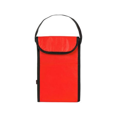 Сумка-холодильник Reviver на липучке из нетканого переработанного материала, красный-2