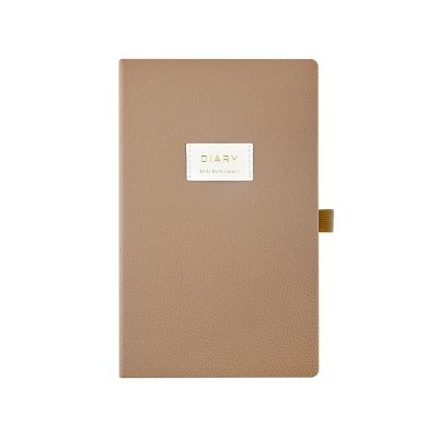 Ежедневник недатированный А5 Total beige с нашивкой, бежевый-1