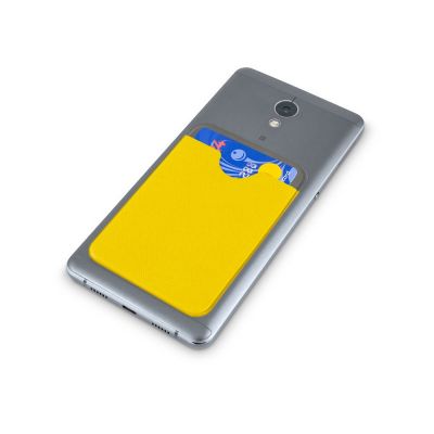 Чехол-картхолдер Favor на клеевой основе на телефон для пластиковых карт и и карт доступа, желтый-3