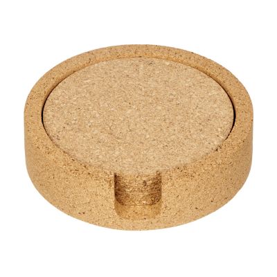 Набор костеров из пробки на подставке из пробки Krock-2