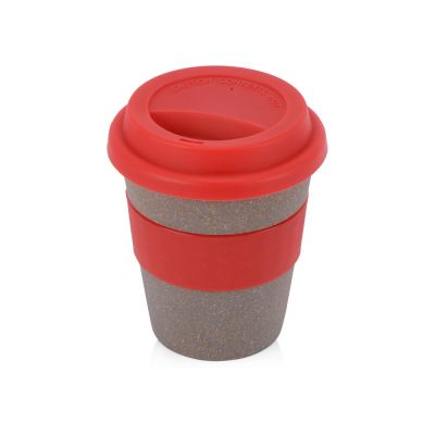 Стакан с силиконовой крышкой Cafe, красный-0