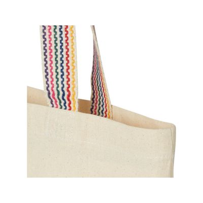 Эко-сумка Rainbow объемом 5л из переработанного хлопка плотностью 180 г/м2, натуральный-4