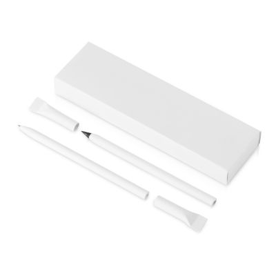 Набор из ручки и вечного карандаша из переработанной бумаги Recycled Duo, белый-0