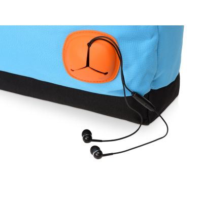 Рюкзак Chap с люверсом из полиэстера (600D), черный/голубой-4