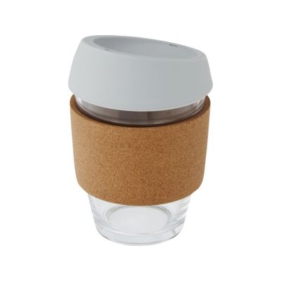 Lidan Кружка из объемом 360 мл с пробковым держателем и силиконовой крышкой, серый-2