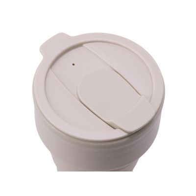 Силиконовый складной стакан GoCup, бежевый-5