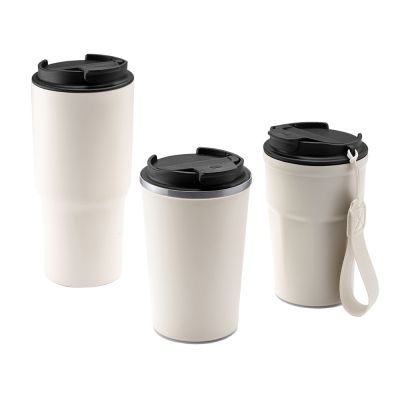 Термокружка KEURY из нержавеющей стали с двойными стенками и ручкой с керамической слоем, белый-3