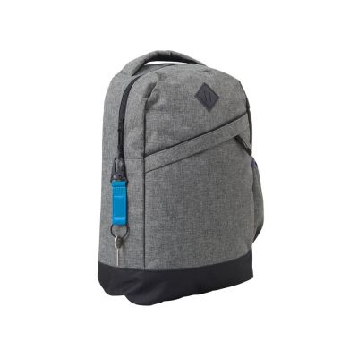 Брелок-ремувка Carabinier из ткани с вставкой из экокожи и карабином, синий-2