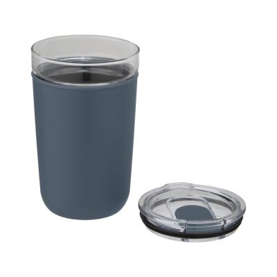 Bello, стеклянная кружка объемом 420 мл с внешней стенкой из переработанного пластика, синий-2