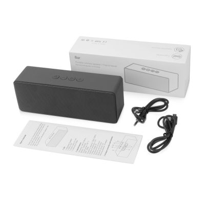 Портативная колонка Bar со стереодинамиками soft touch, серый-5