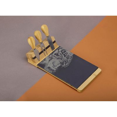 Набор для сыра из сланцевой доски и ножей Bamboo collection Taleggio-3