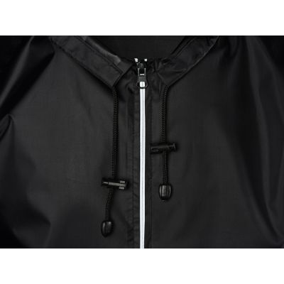 Короткий дождевик Tornado со светоотражающими элементами, черный-4