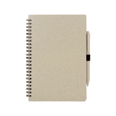 Блокнот А5 Toledo M, бежевый + ручка шариковая Pianta из пшеничной соломы, бежевый-5