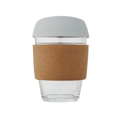 Lidan Кружка из объемом 360 мл с пробковым держателем и силиконовой крышкой, серый-1