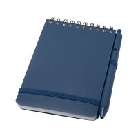 Блокнот Thalaasa формата А6 в твердой обложке из океанического пластика с шариковой ручкой - Синий