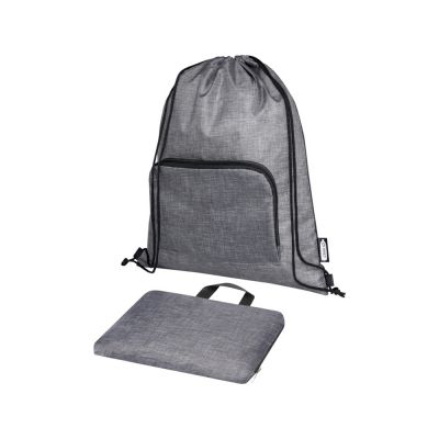 Складная сумка со шнурком Ash из переработанных материалов, соответствующих стандарту GRS, объемом 7 л, черный-5