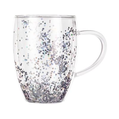 Кружка с двойными стенками с блестками, 360 мл, серебристый-3