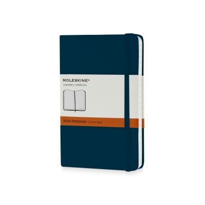 Записная книжка Moleskine Classic (в линейку) в твердой обложке, Pocket (9x14см), голубой сапфир-0
